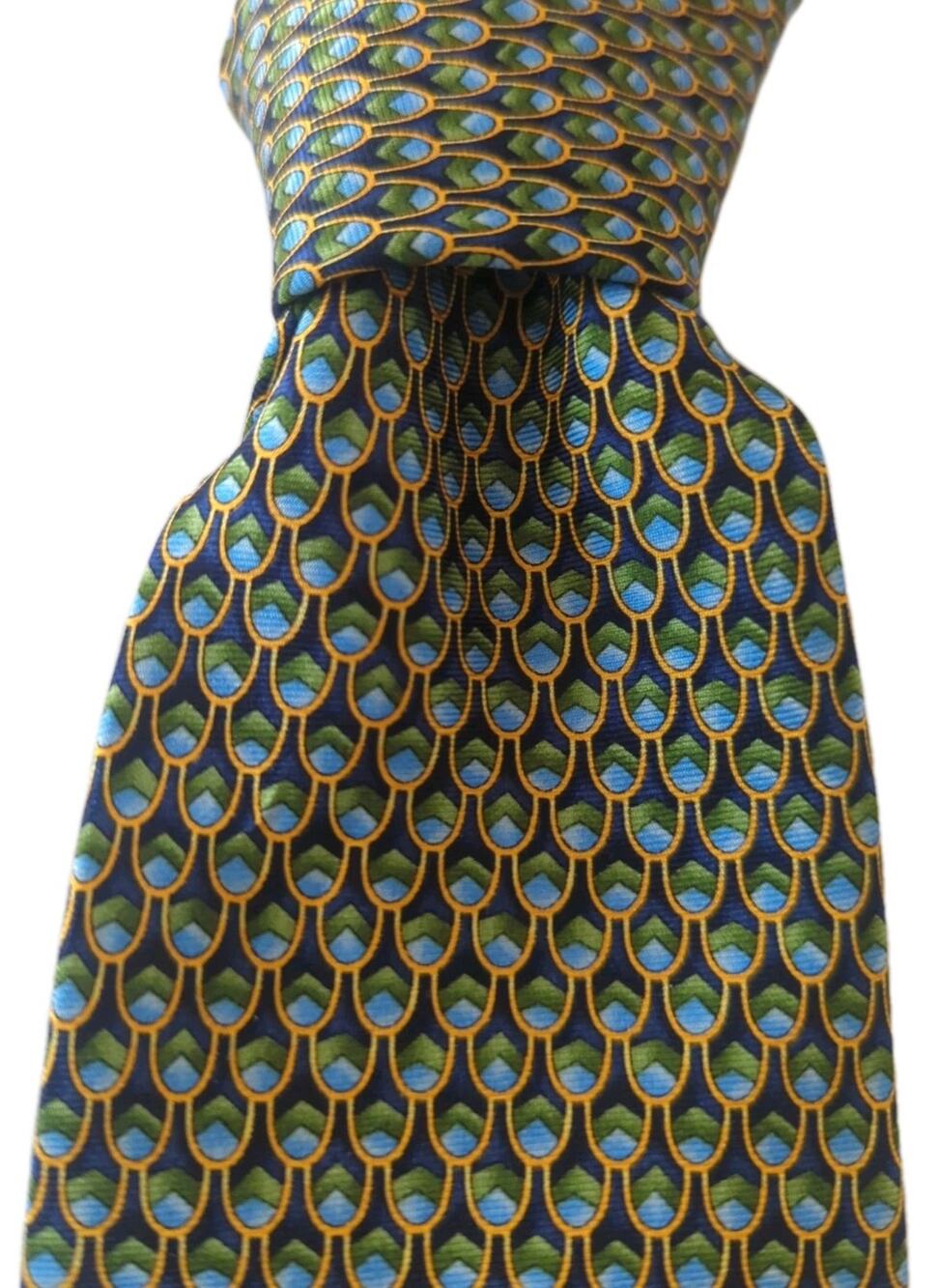 Metropolitan Museum Of Art Tie Men Silk Woven‎ 59x3.5 Blue, Green , Gold